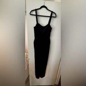 Velvet Black Sleeveless Jumpsuit